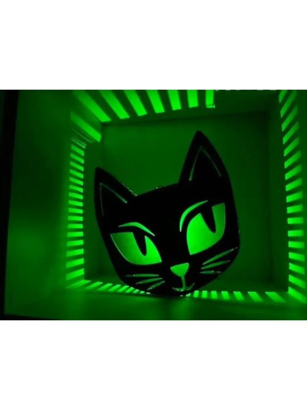 Battery Operated LED Black Cat Light for Halloween Wall & Tabletop Decor
